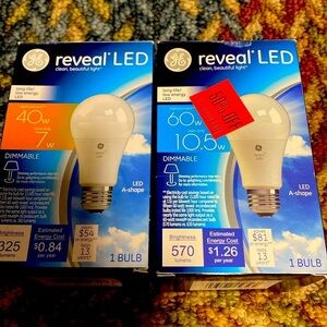 3/$20.  Reveal LED Dimmable Light Bulbs